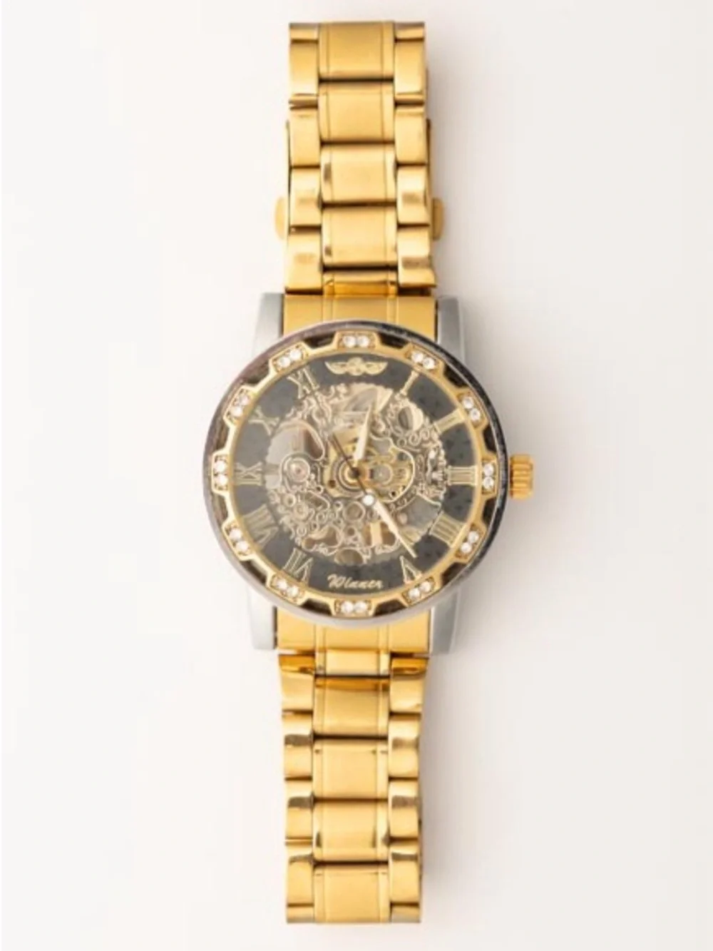 Gold Skeleton Dial Mechanical Wristwatch